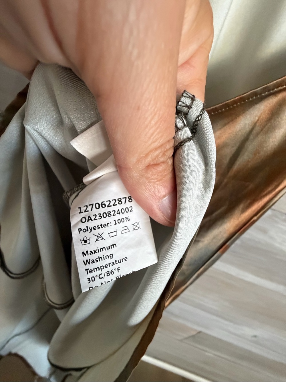 Commense Metallic Copper and fall color Backless Slip Dress - Picture 6 of 9